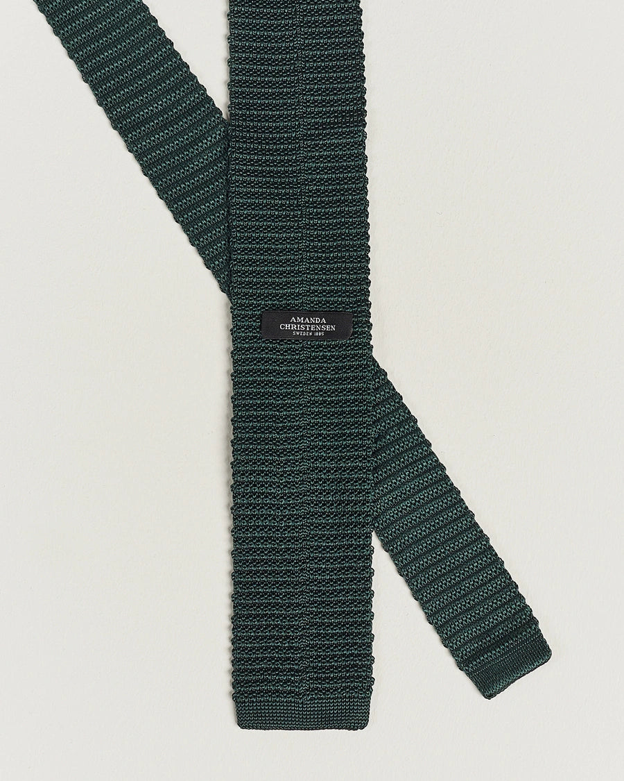 Bottle Green Knitted Wool Tie