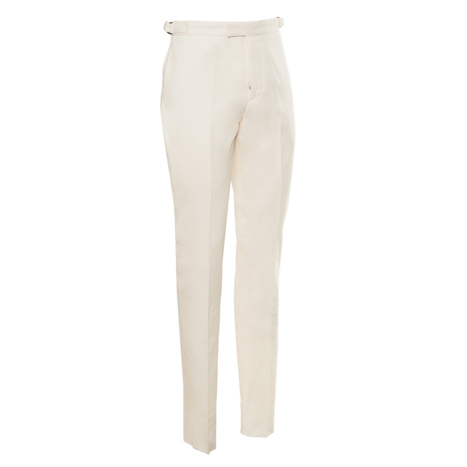 Cream White Cotton Drill Riviera Trousers