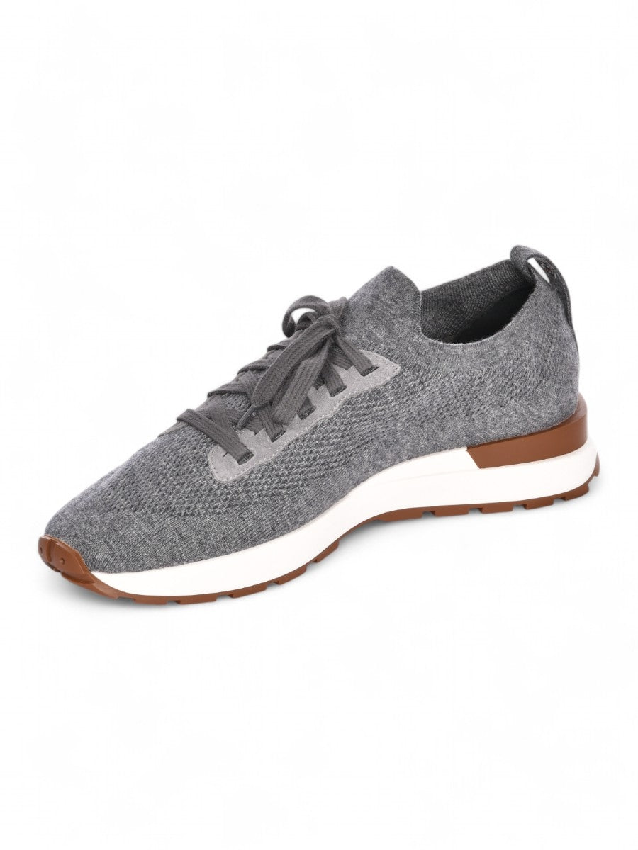 Dark Grey Knitted Wool Sneakers