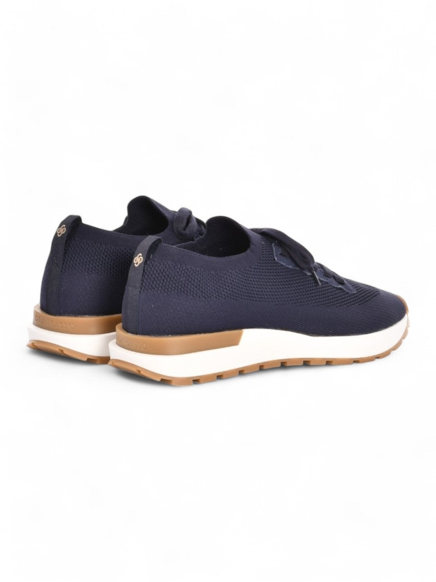 Navy Technical Knitted Sneakers