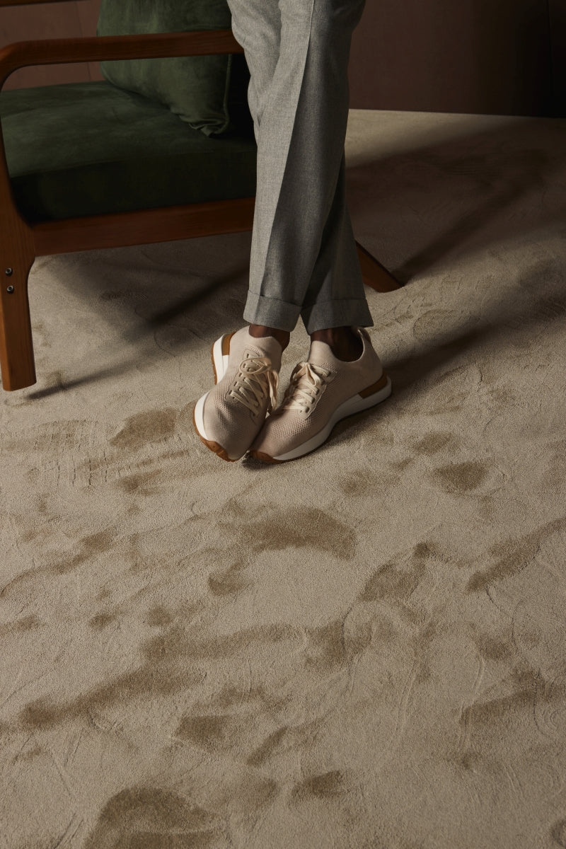 Beige Knitted Wool Sneakers