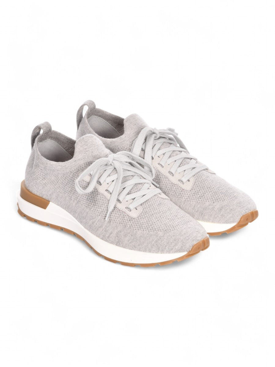 Light Grey Knitted Wool Sneakers
