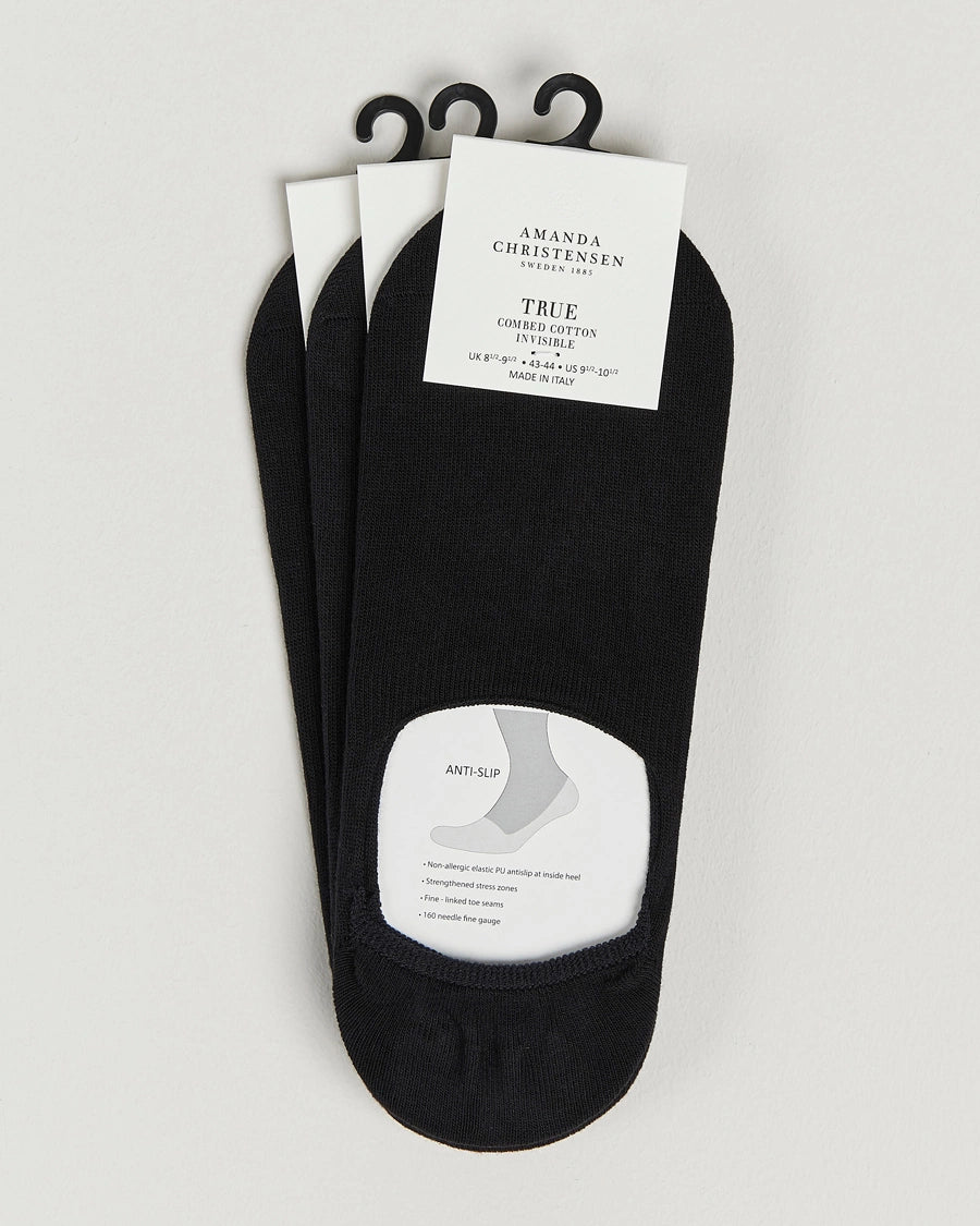 Black Cotton Invisible Socks