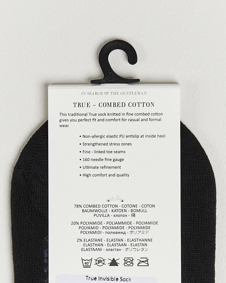 Black Cotton Invisible Socks