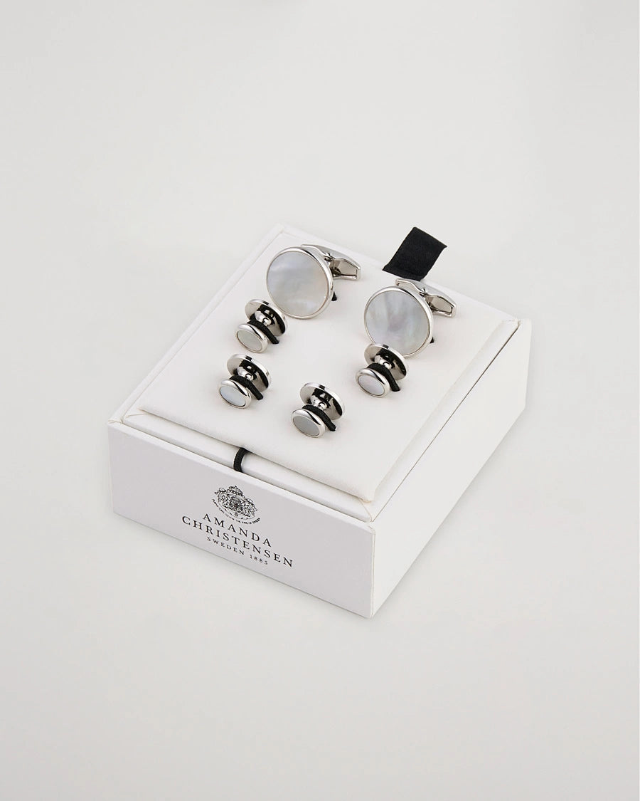 Silver Cufflinks & Shirt Studs Set