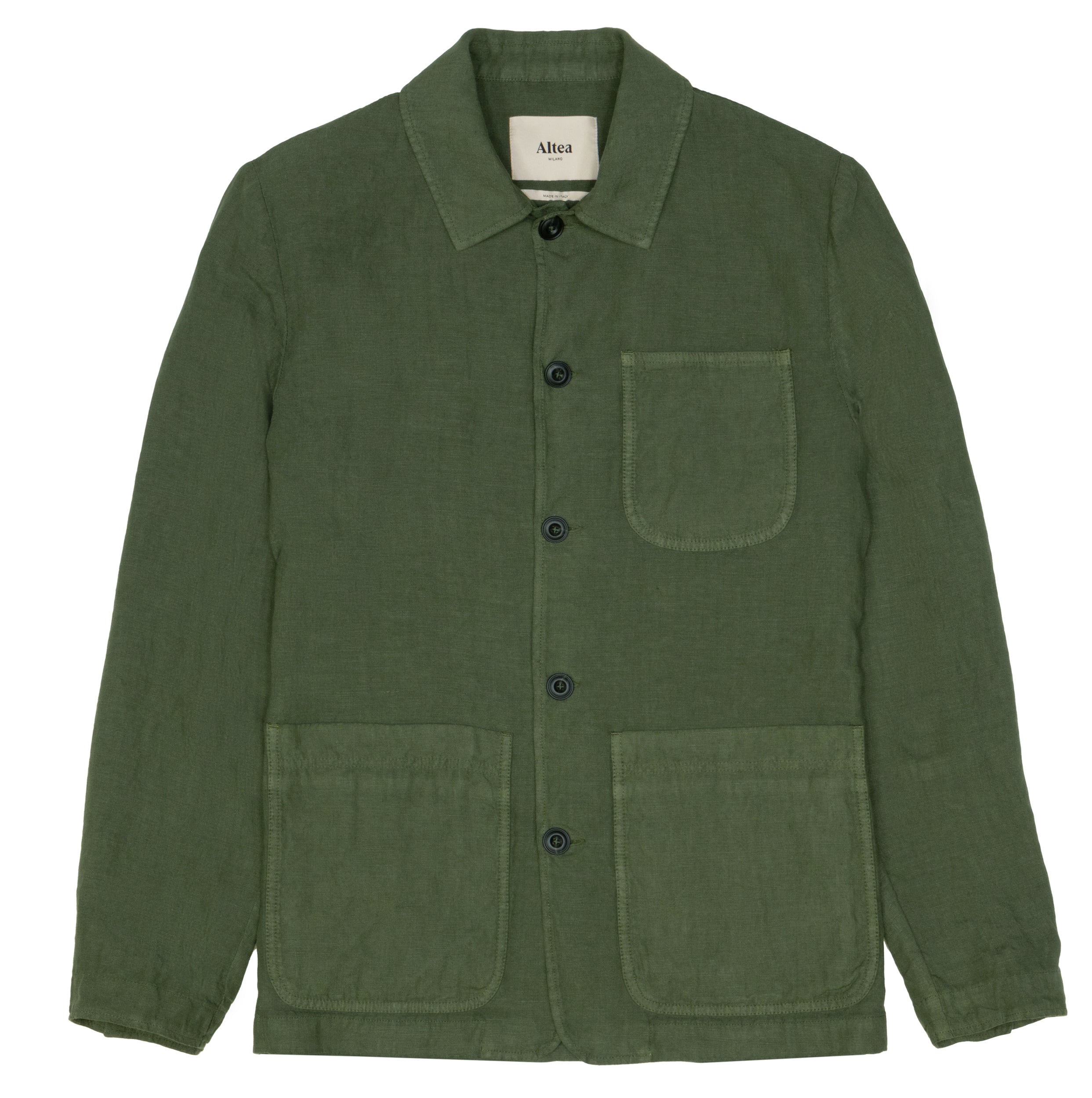 Army Green Linen Chore Jacket