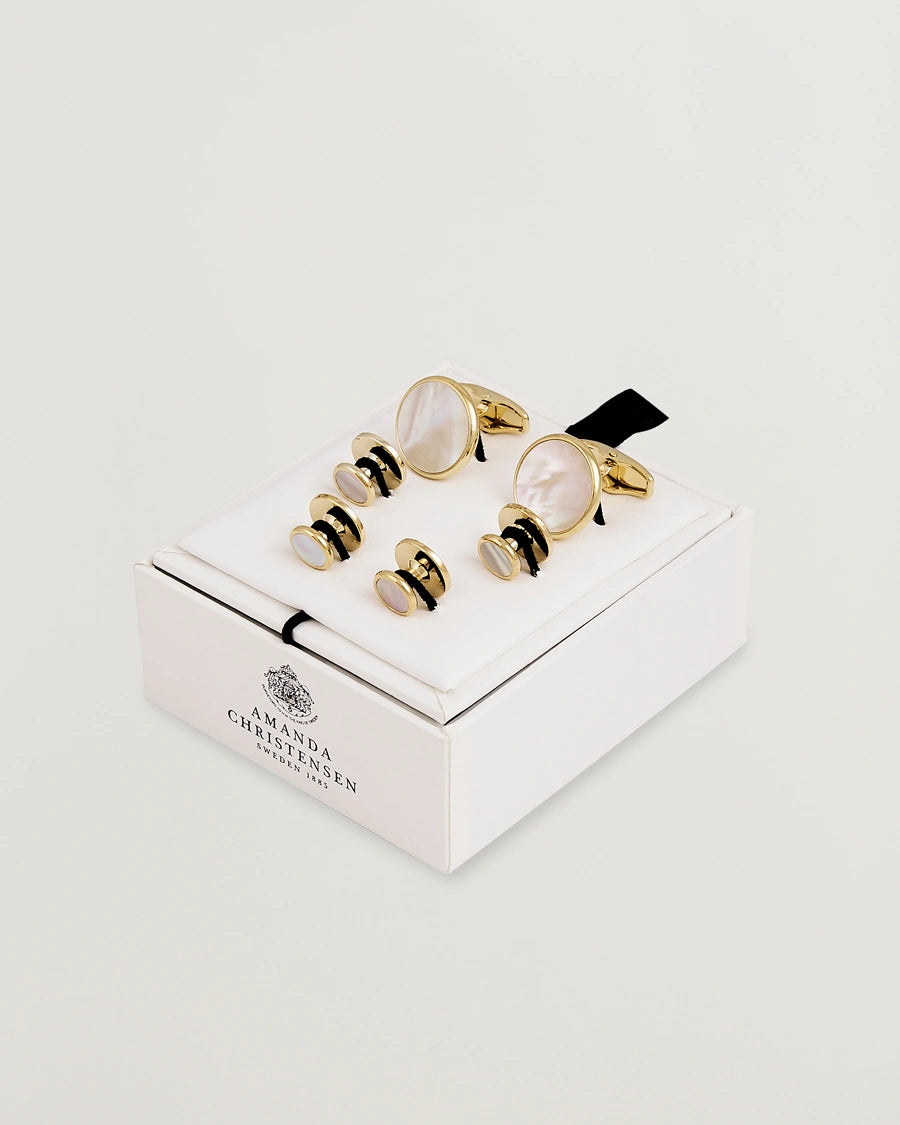Gold Cufflinks & Shirt Studs Set