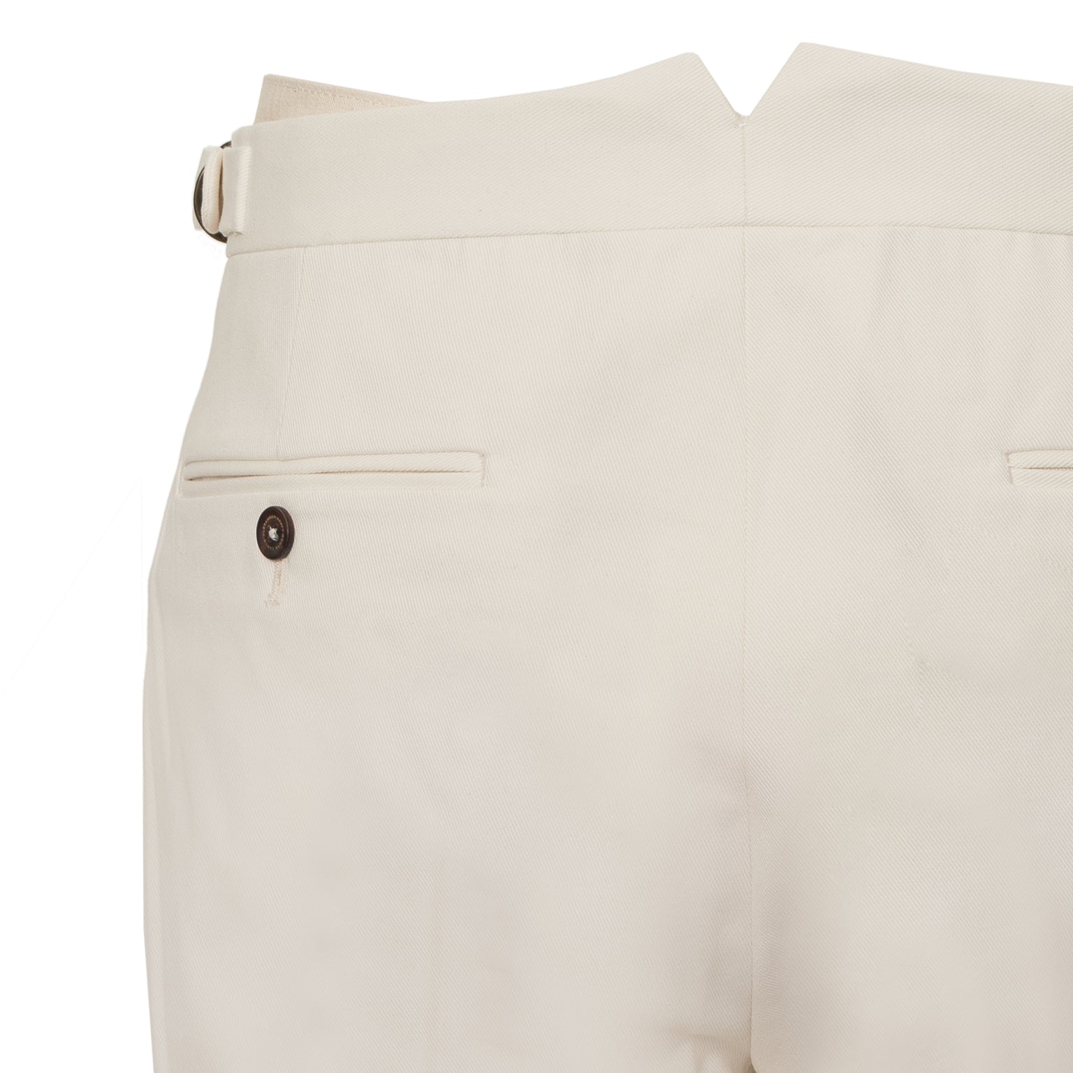 Cream White Cotton Drill Riviera Trousers