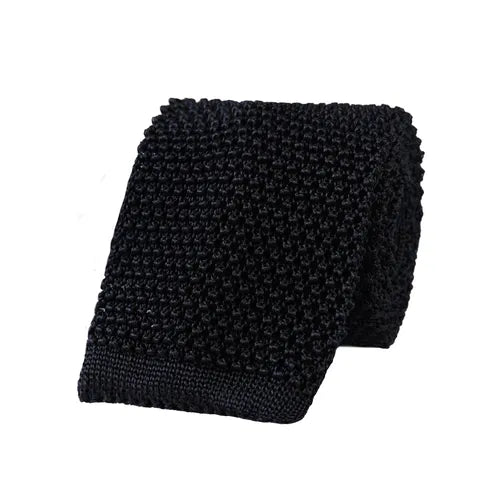 Navy Knitted Silk Tie