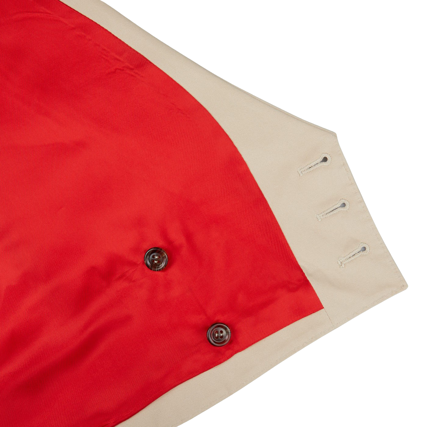 An Alexander Kraft Monte Carlo Light Beige Cotton Twill DB Waistcoat with buttons.
