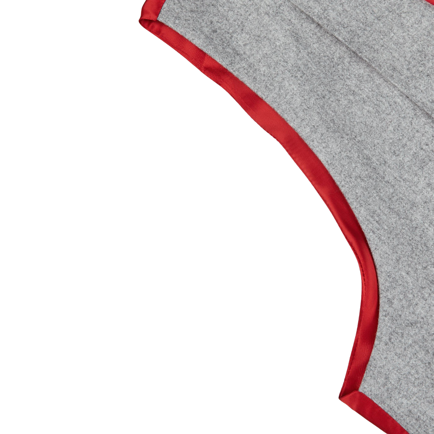 An Alexander Kraft Monte Carlo Light Grey VBC Wool Flannel DB Waistcoat with a red trim, made from pure wool.