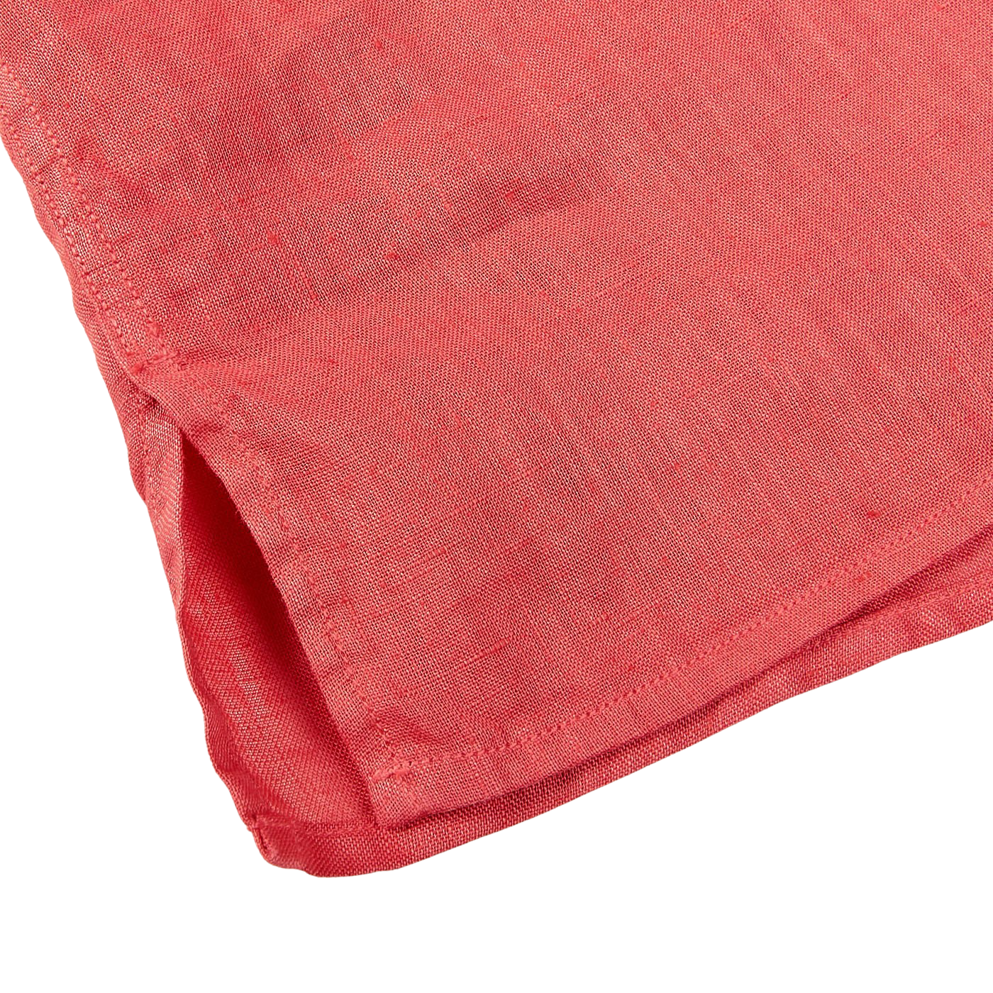 Altea Coral Red Linen Short Sleeve Shirt Edge