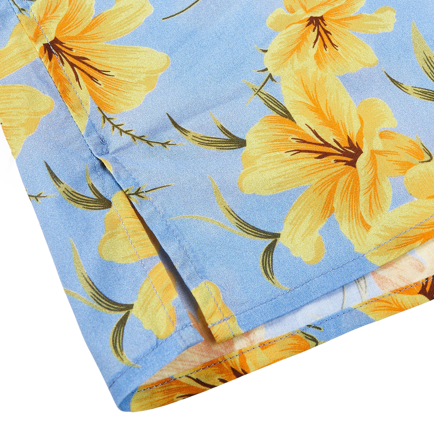 Altea Light Blue Printed Cotton Short Sleeve Shirt Edge