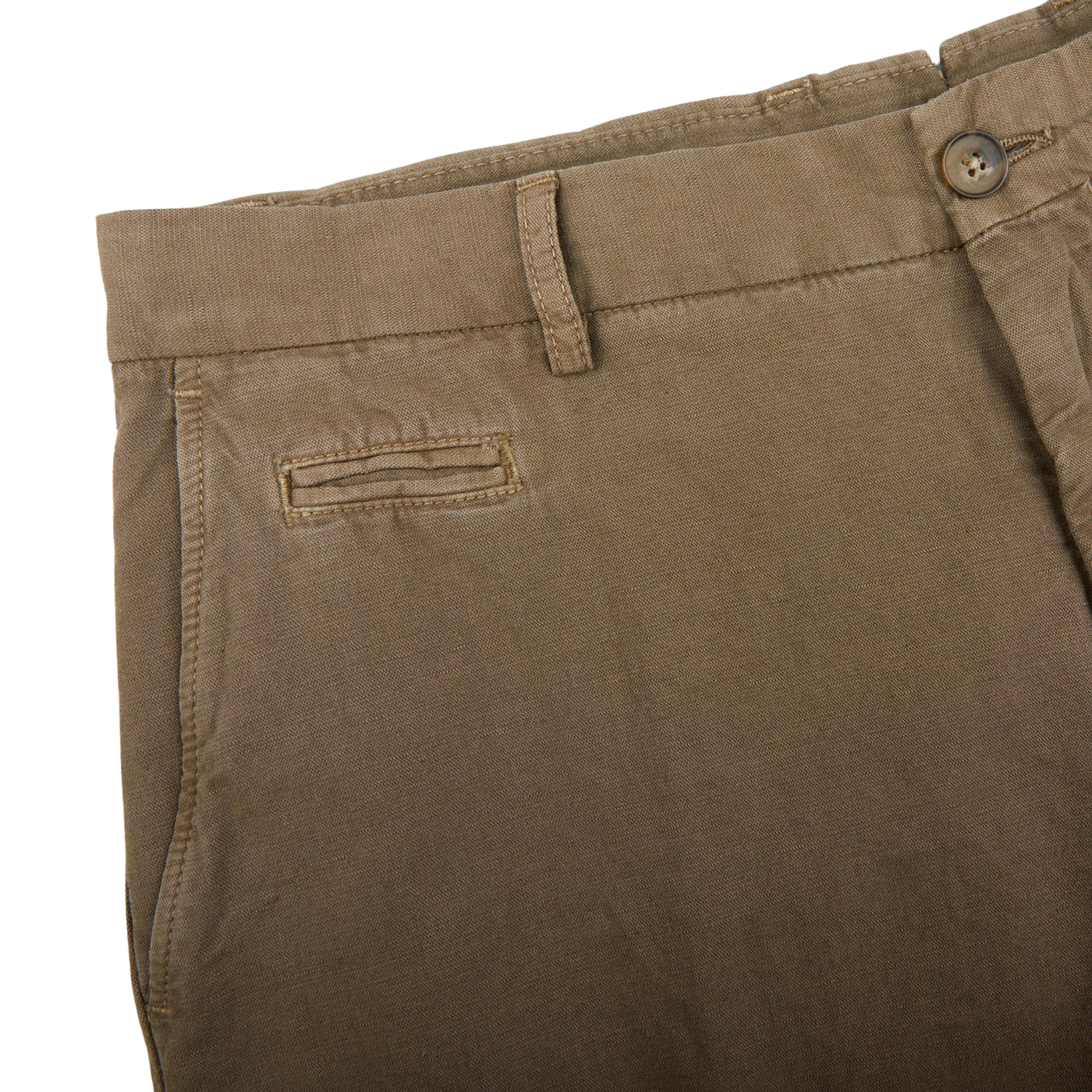 Altea Olive Cotton Linen Bermuda Shorts Edge