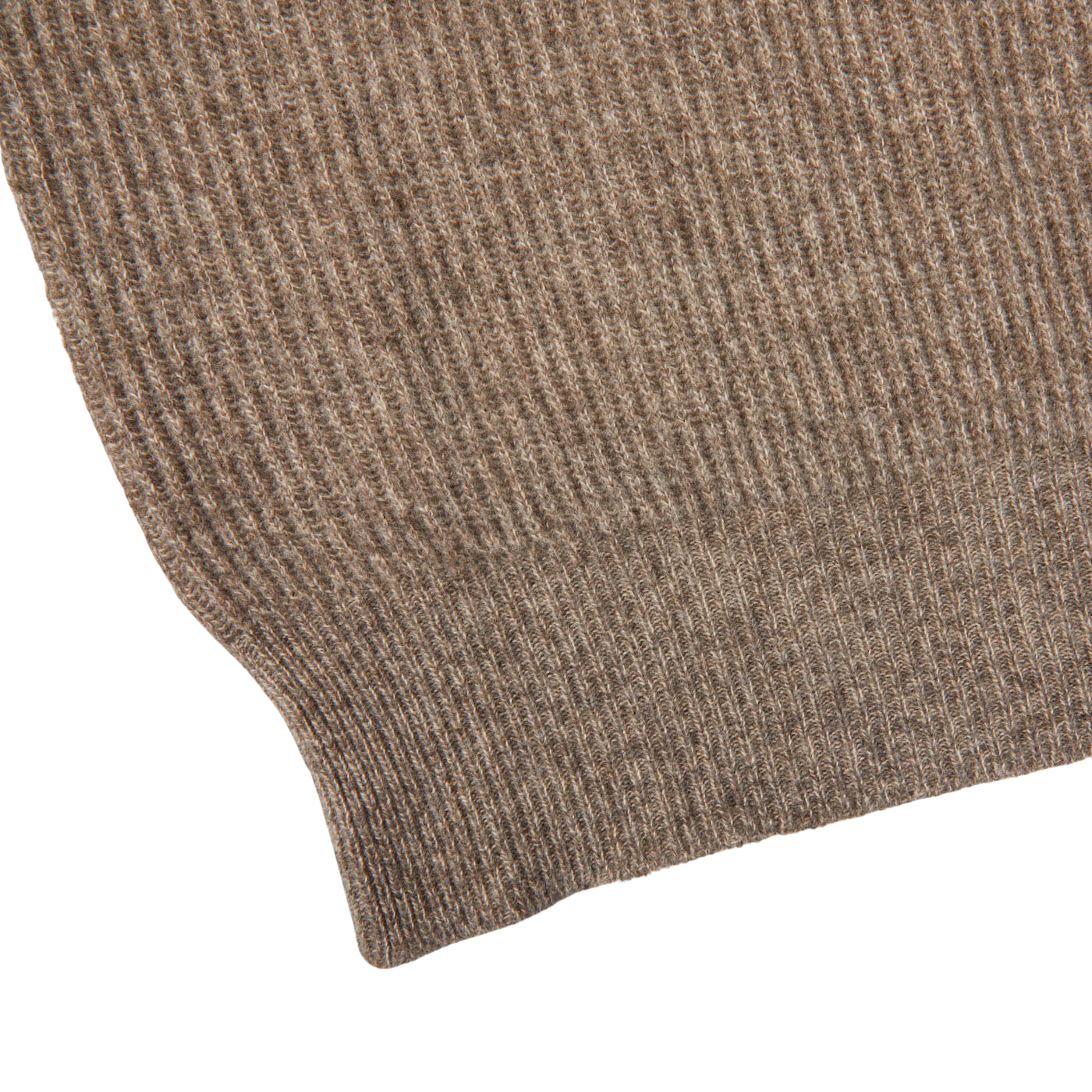 Altea Taupe Melange Wool Cashmere LS Polo Edge