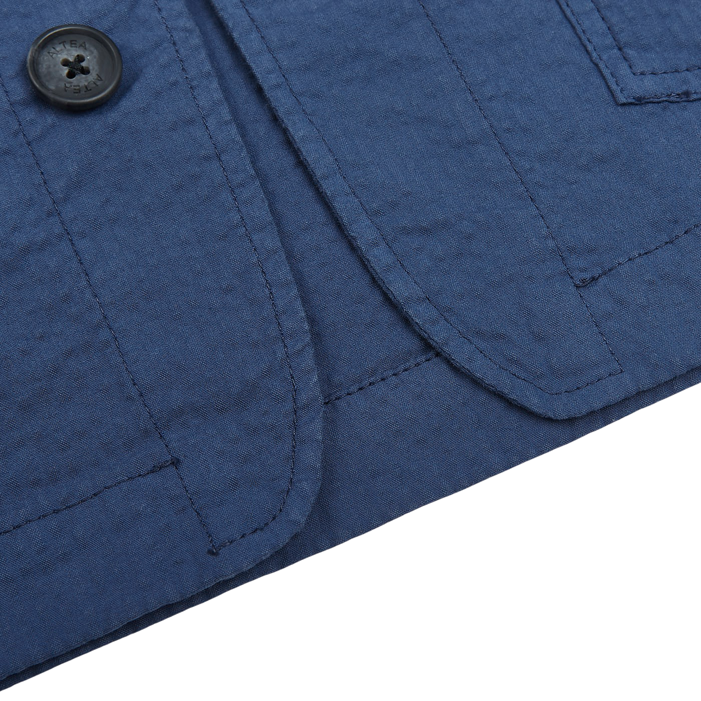 Altea Washed Blue Cotton Seersucker Shacket Edge