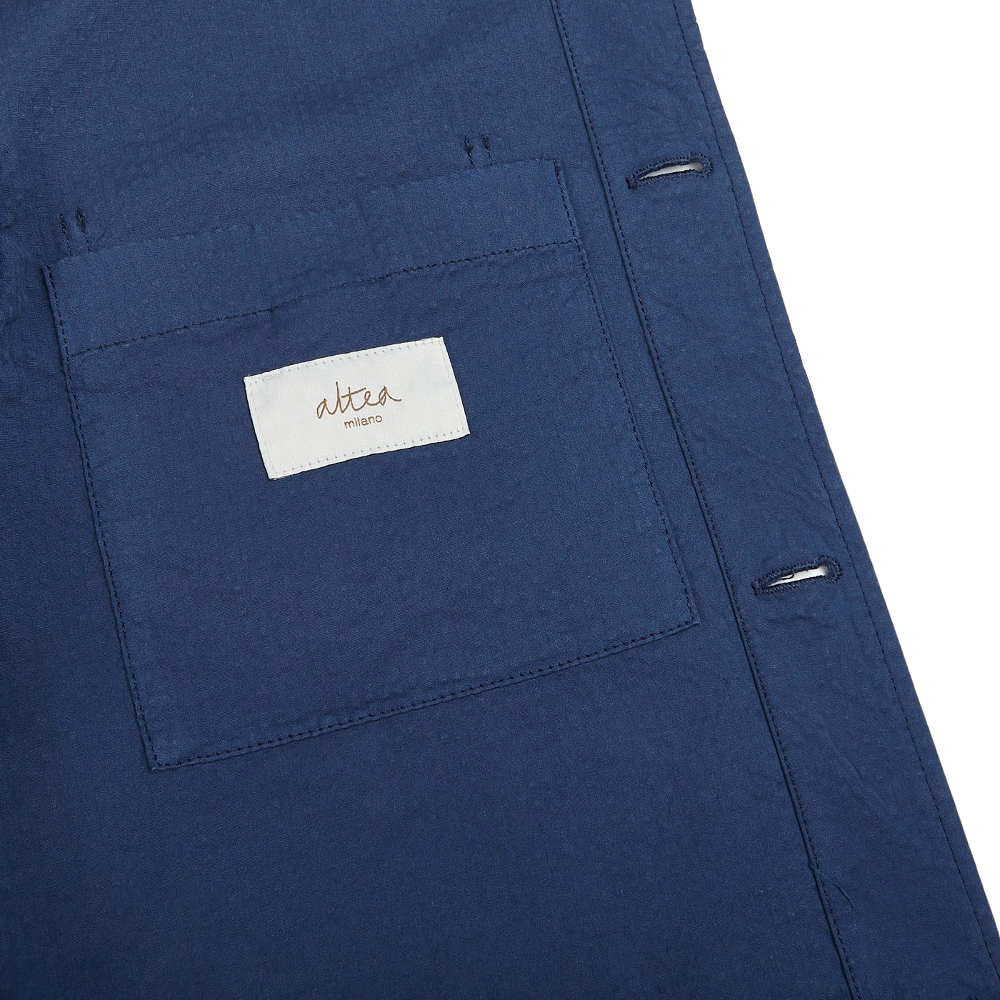 Altea Washed Blue Cotton Seersucker Shacket Inside
