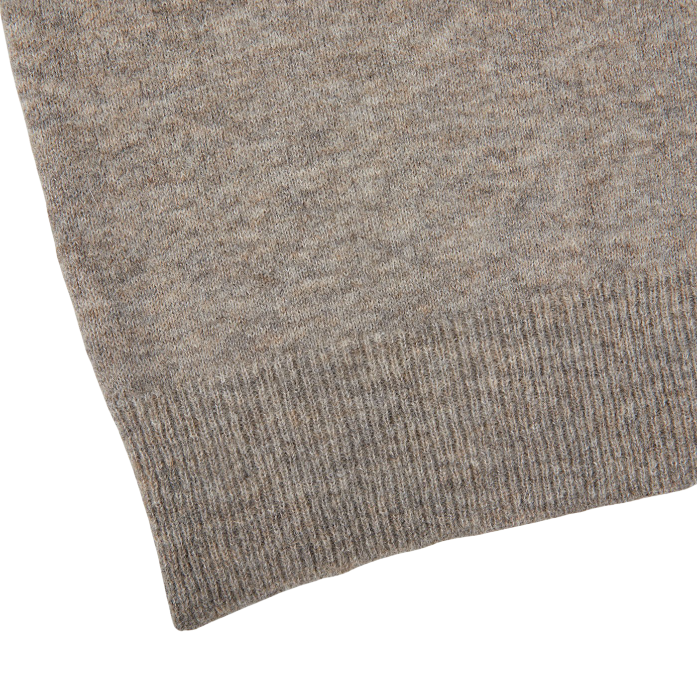 A seasonal close-up of an Altea Grey Melange Wool Alpaca Crewneck Sweater.