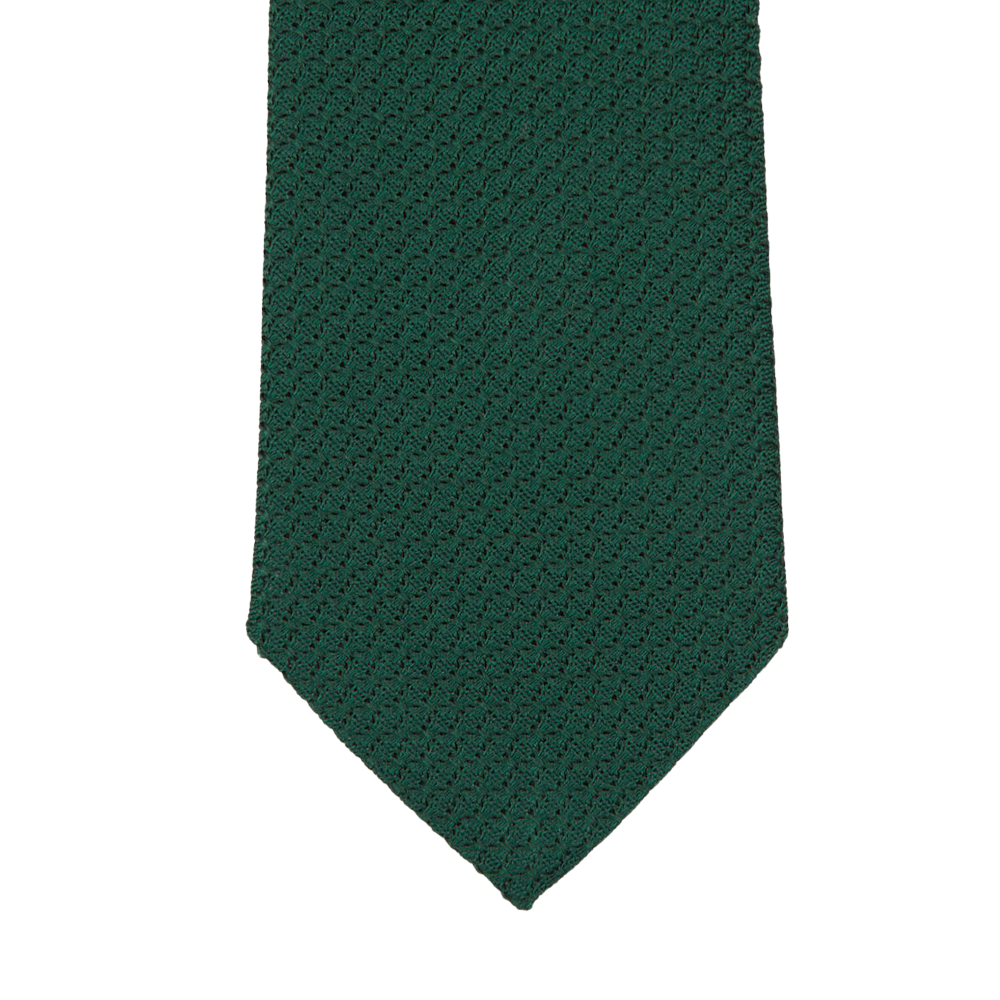Amanda Christensen Bottle Green Grenadine Grossa Lined Silk Tie Feature