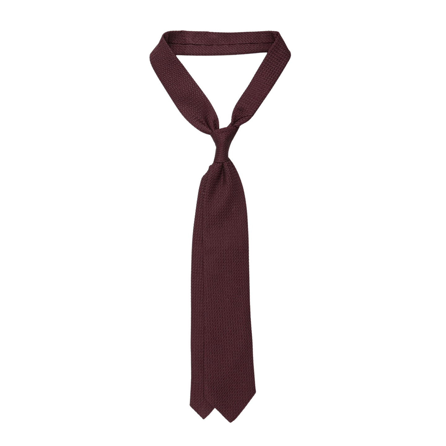 Amanda Christensen Burgundy Grenadine Grossa Lined Silk Tie Feature