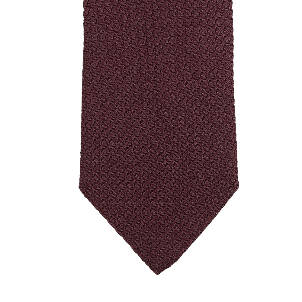 Amanda Christensen Burgundy Grenadine Grossa Lined Silk Tie Tip