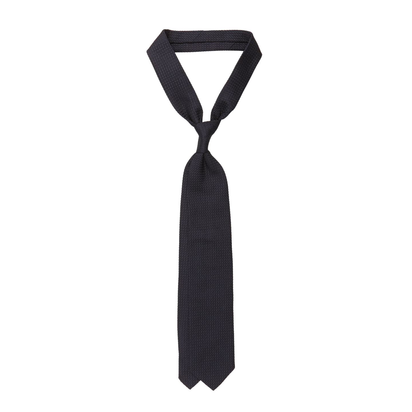 Amanda Christensen Navy Blue Grenadine Grossa Lined Silk Tie Feature