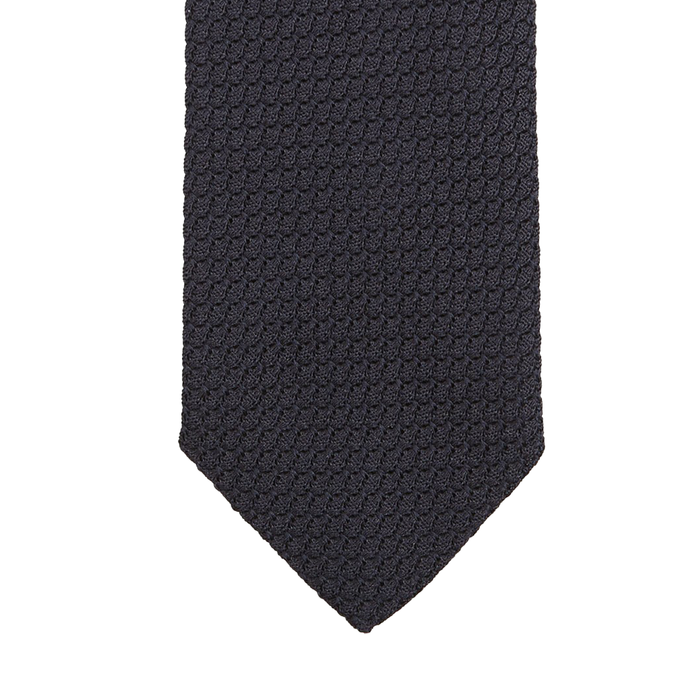 Amanda Christensen Navy Blue Grenadine Grossa Lined Silk Tie Tip