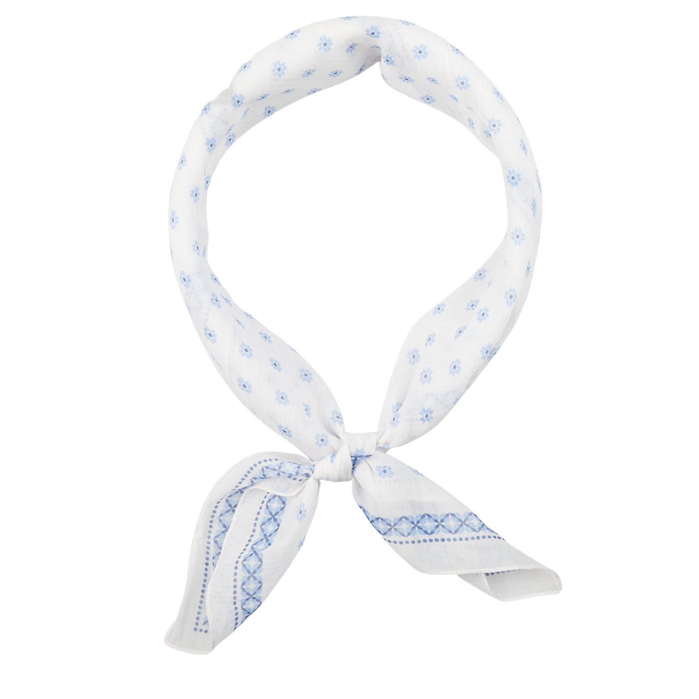 Amanda Christensen White Flower Printed Cotton Bandana Feature