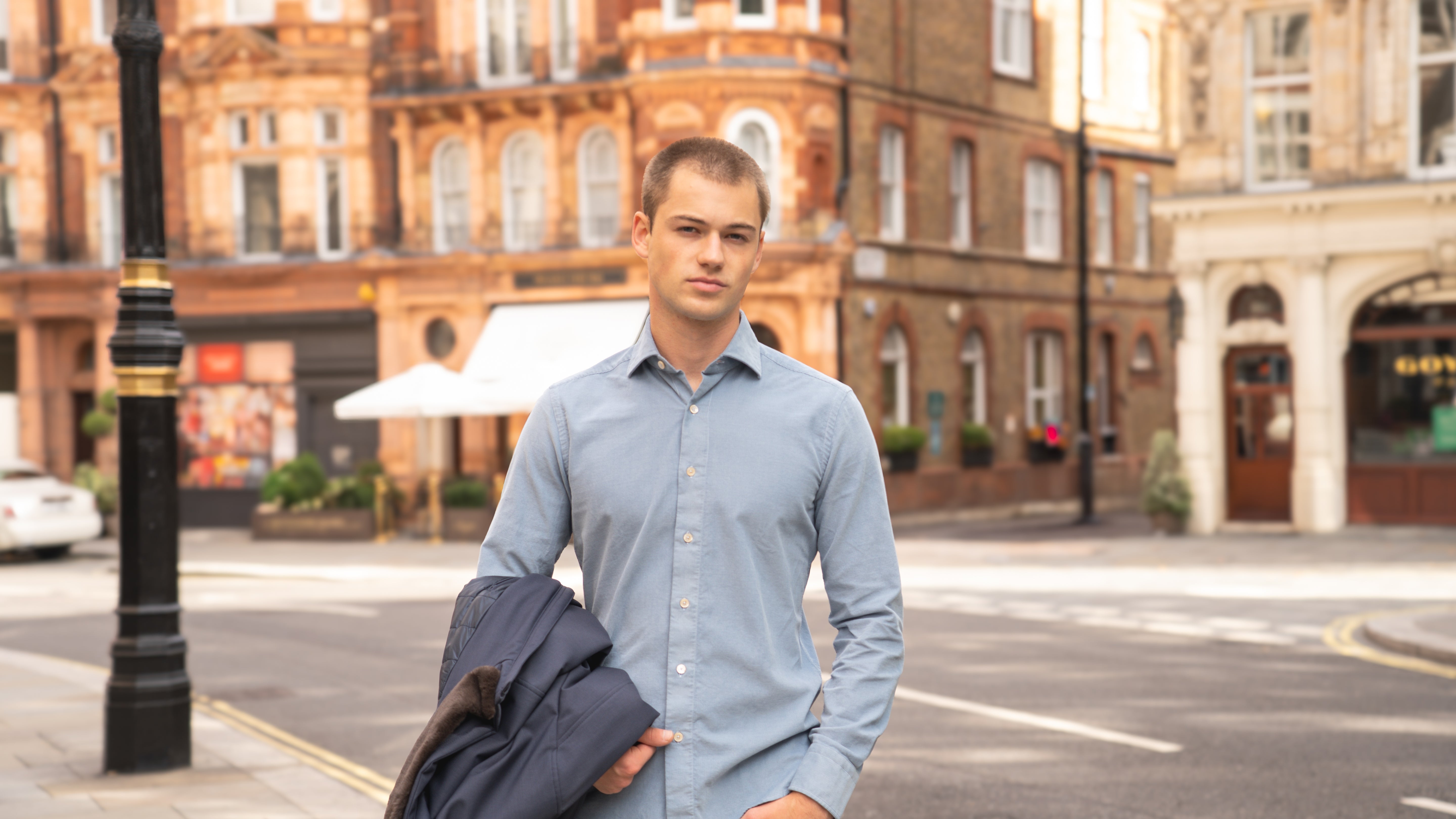 Sky Blue Cotton Corduroy Shirt