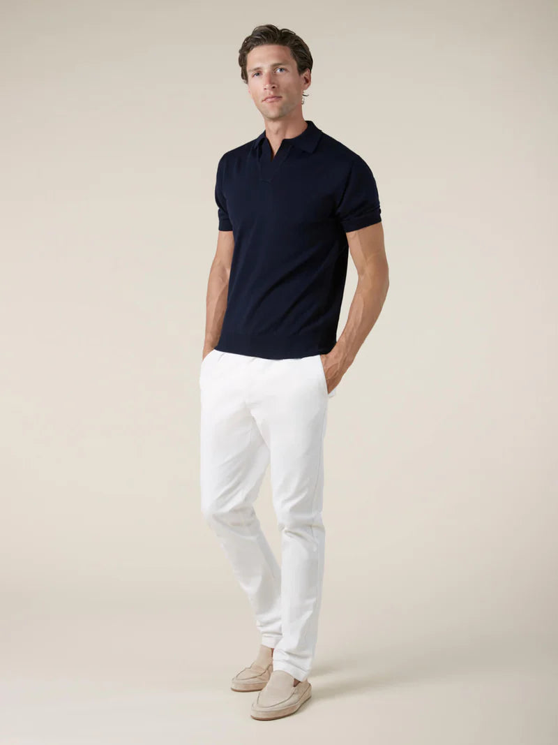 Navy Cashwool Buttonless AUR1 Polo