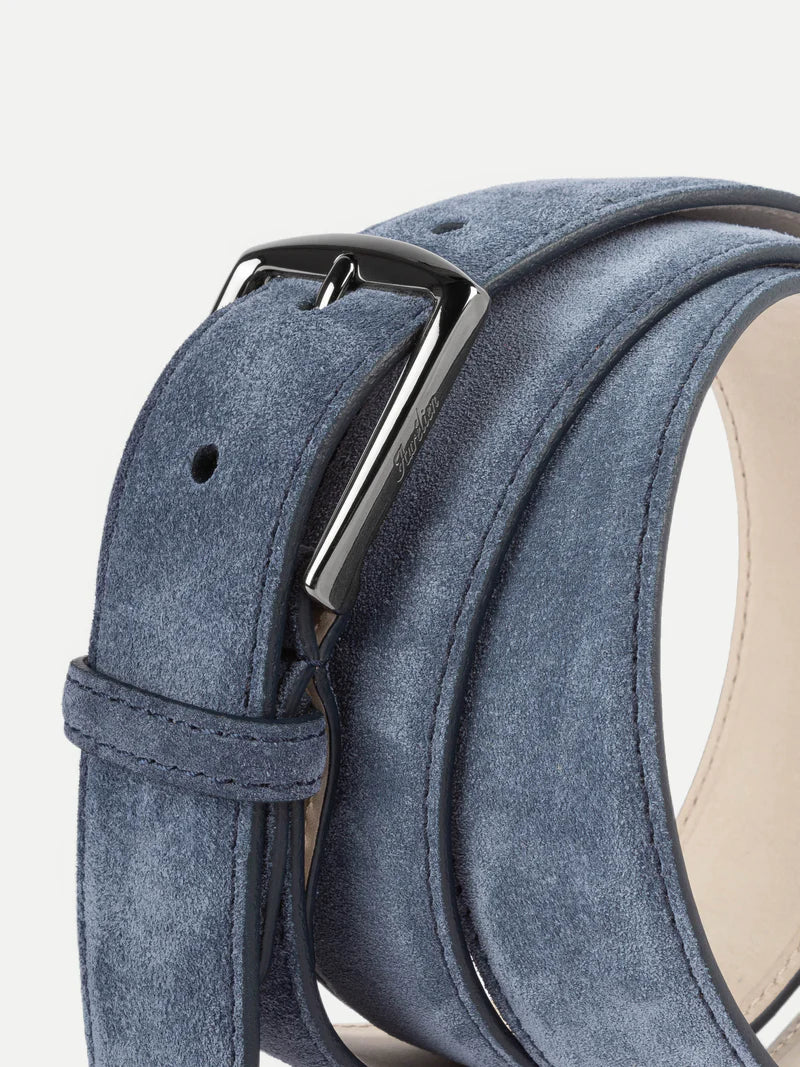 Steel Blue Suede Belt