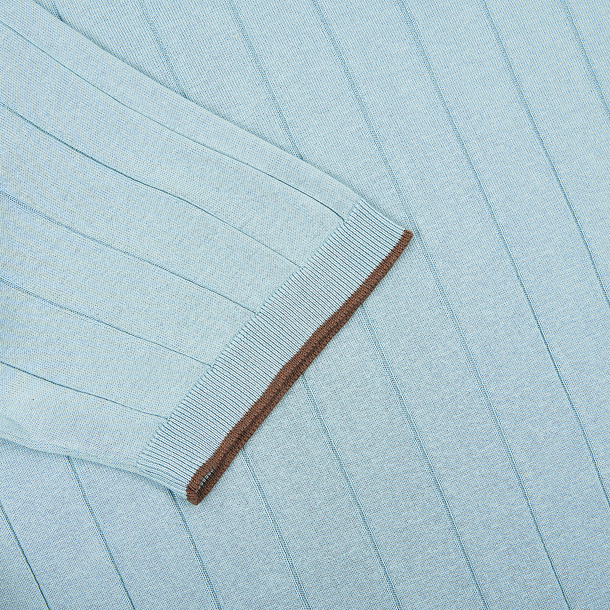 Teal Ribbed Silk T-Shirt