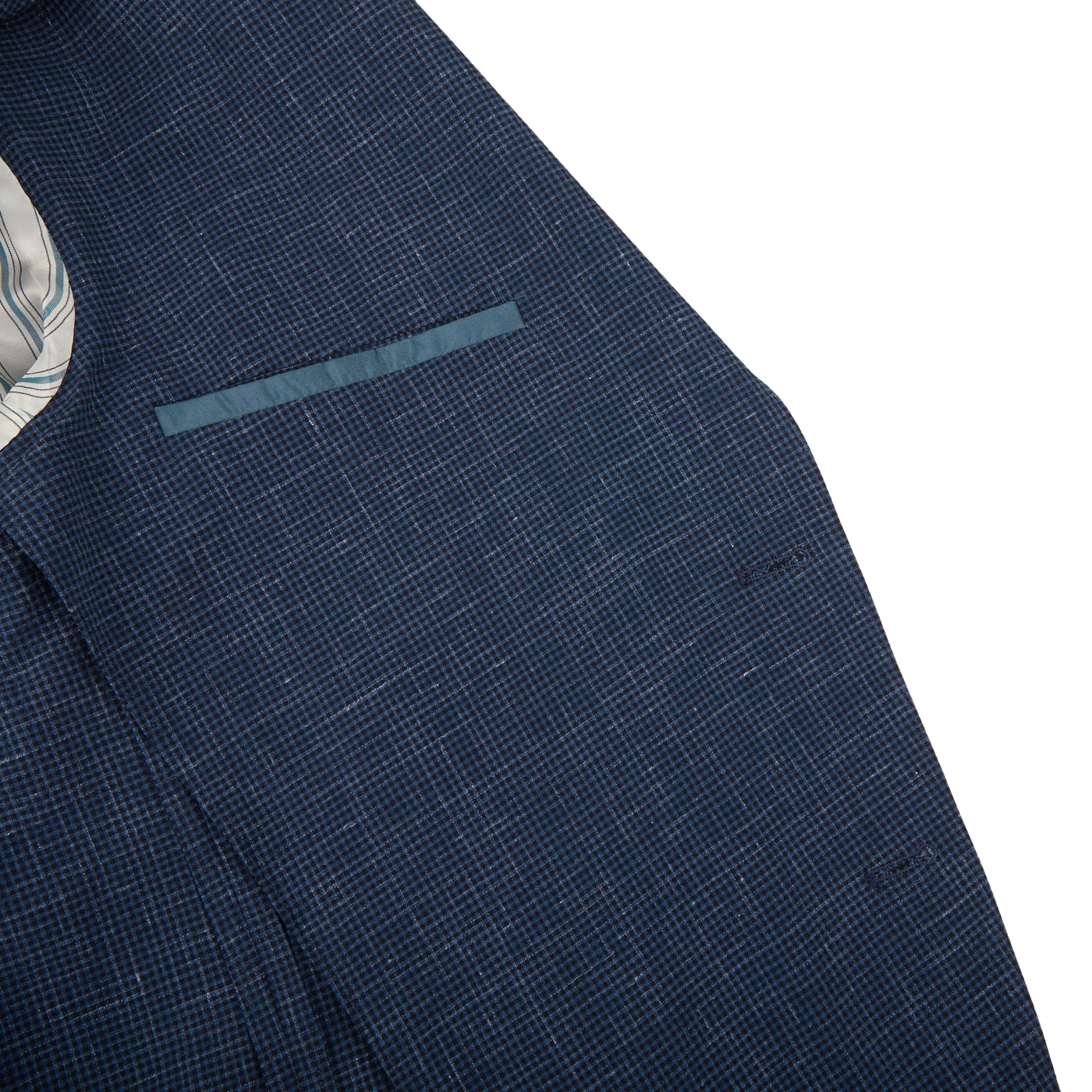 Boglioli Blue Wool Linen Puppytooth K Jacket Inside