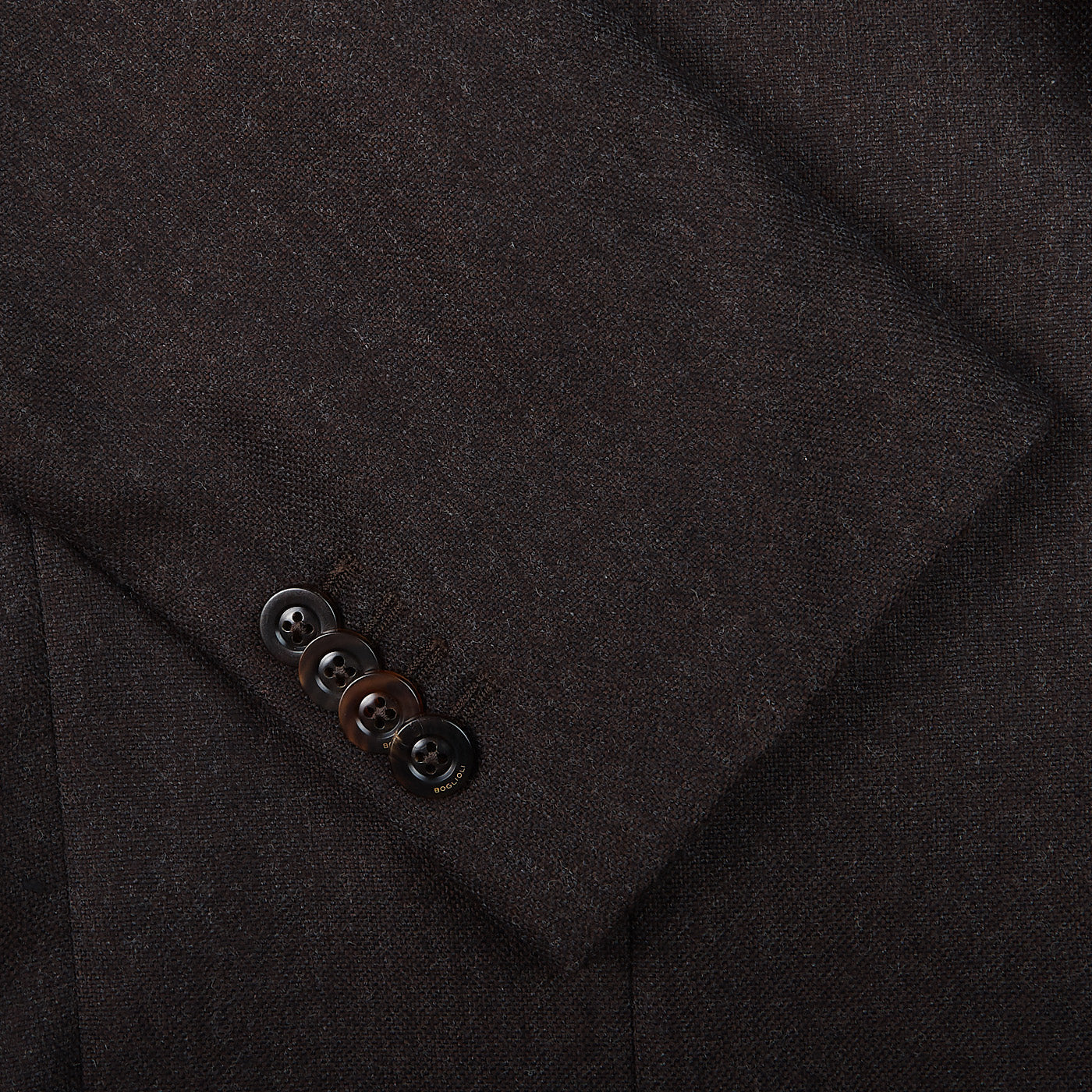 Boglioli Brown Grey Virgin Wool Hopsack K Jacket Cuff