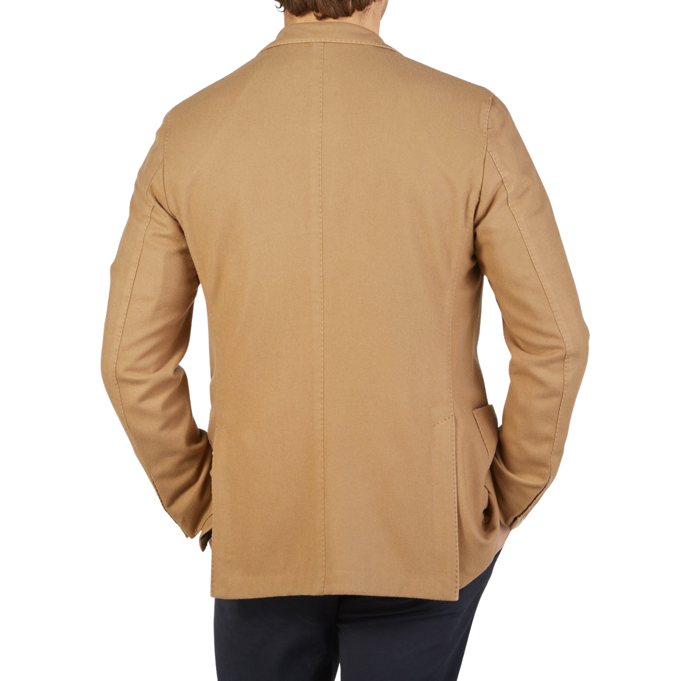 Boglioli Camel Beige Brushed Wool K Jacket Back