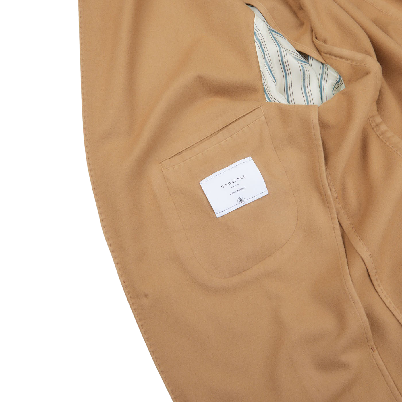 Boglioli Camel Beige Brushed Wool K Jacket Inside