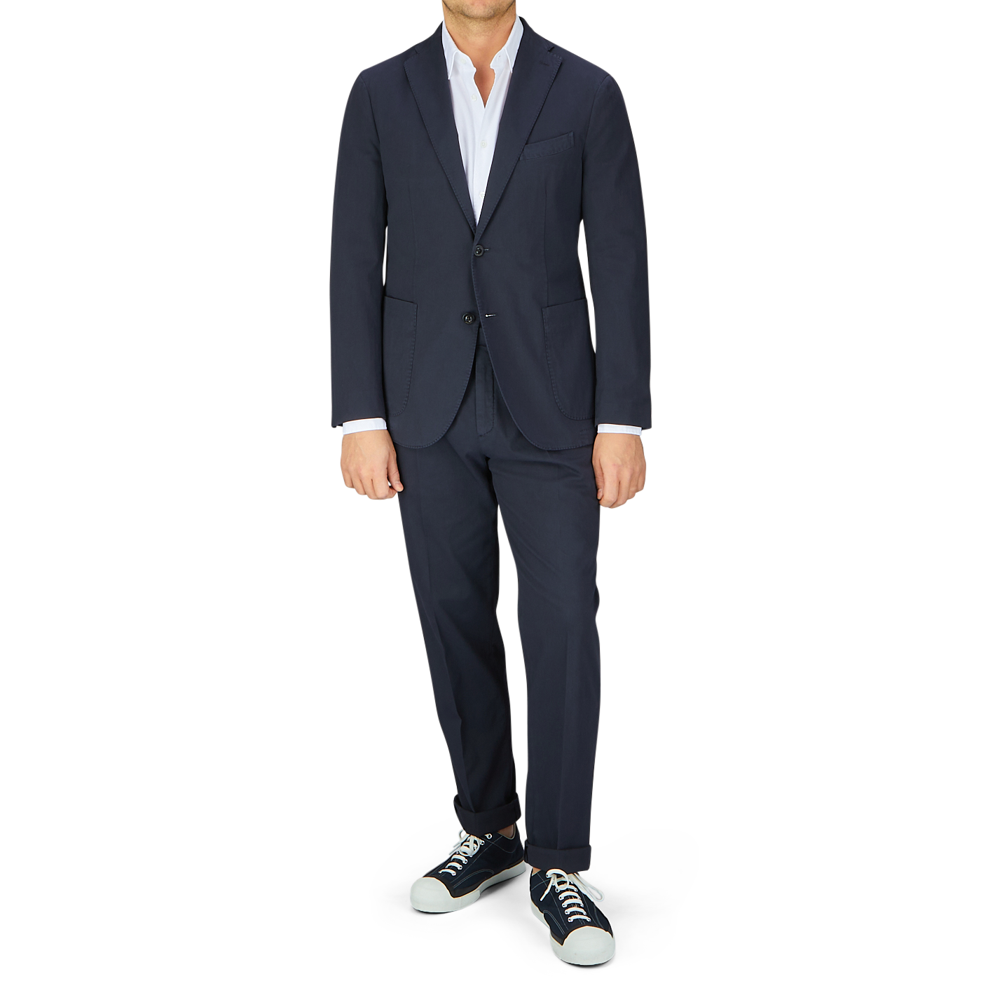 Navy Blue Washed Cotton K Jacket