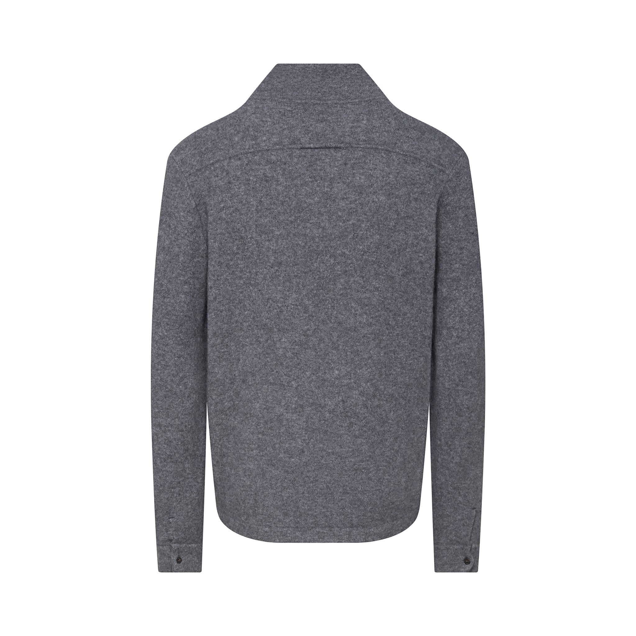 Grey Cashmere/Silk Blend Boucle Polo