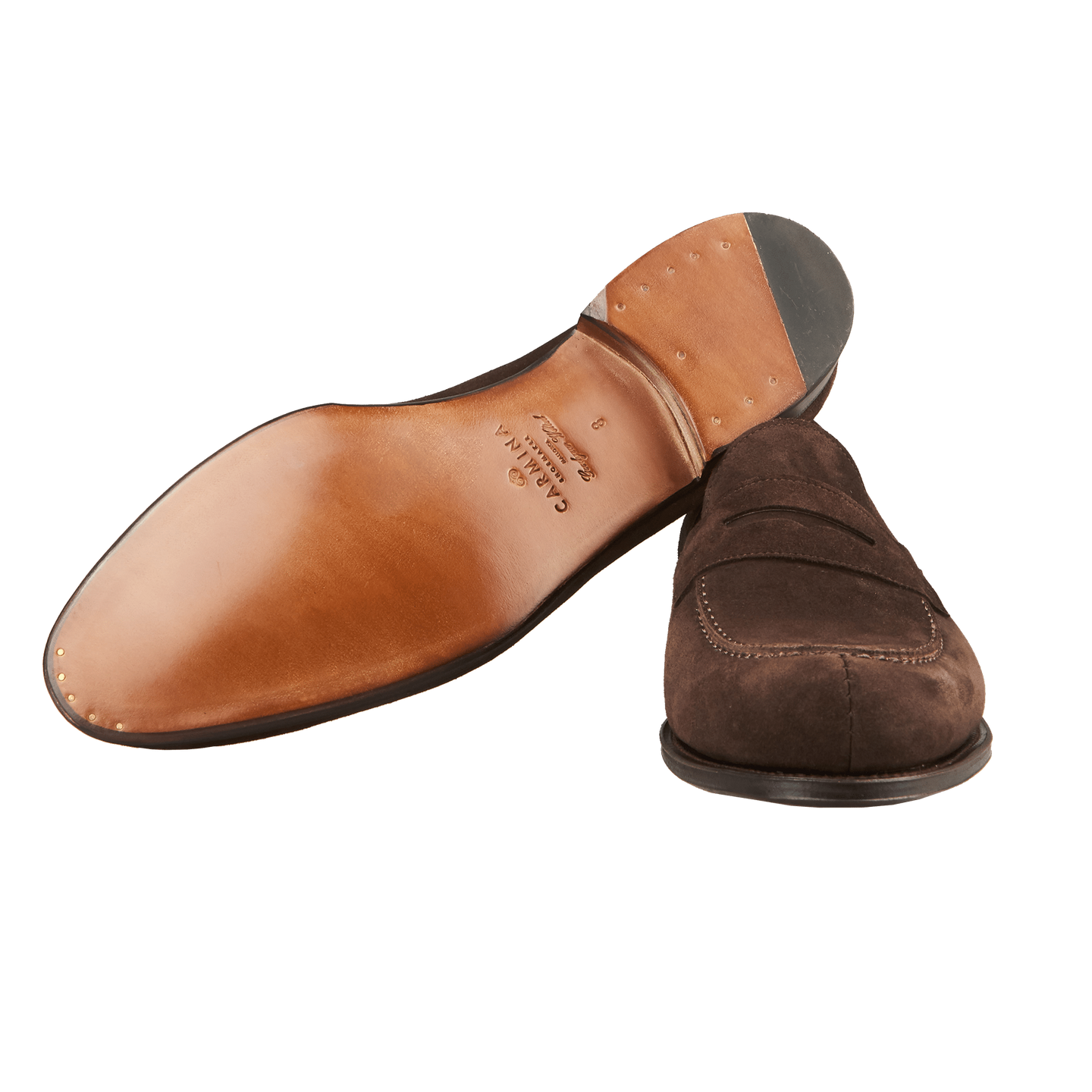 Brown Suede Penny Loafer Shoes Sole