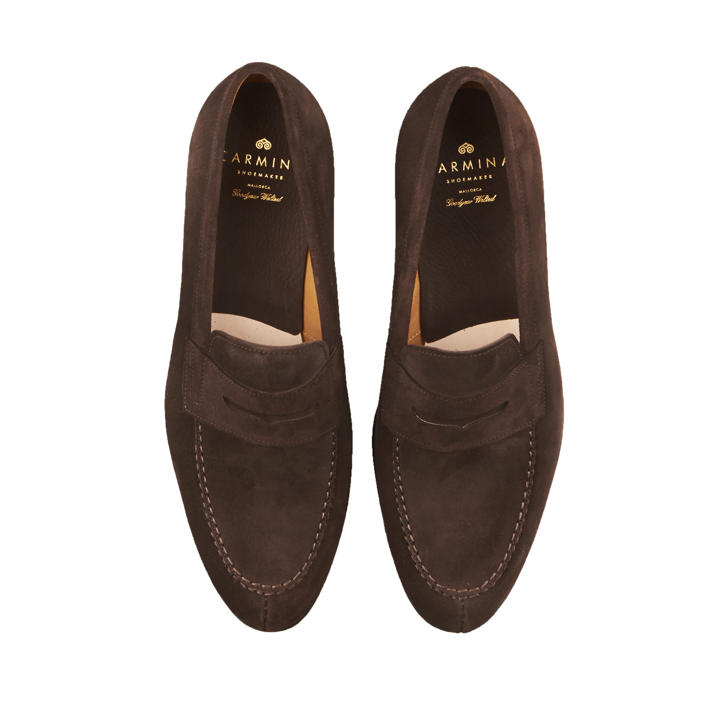 Brown Suede Penny Loafer Shoes Top