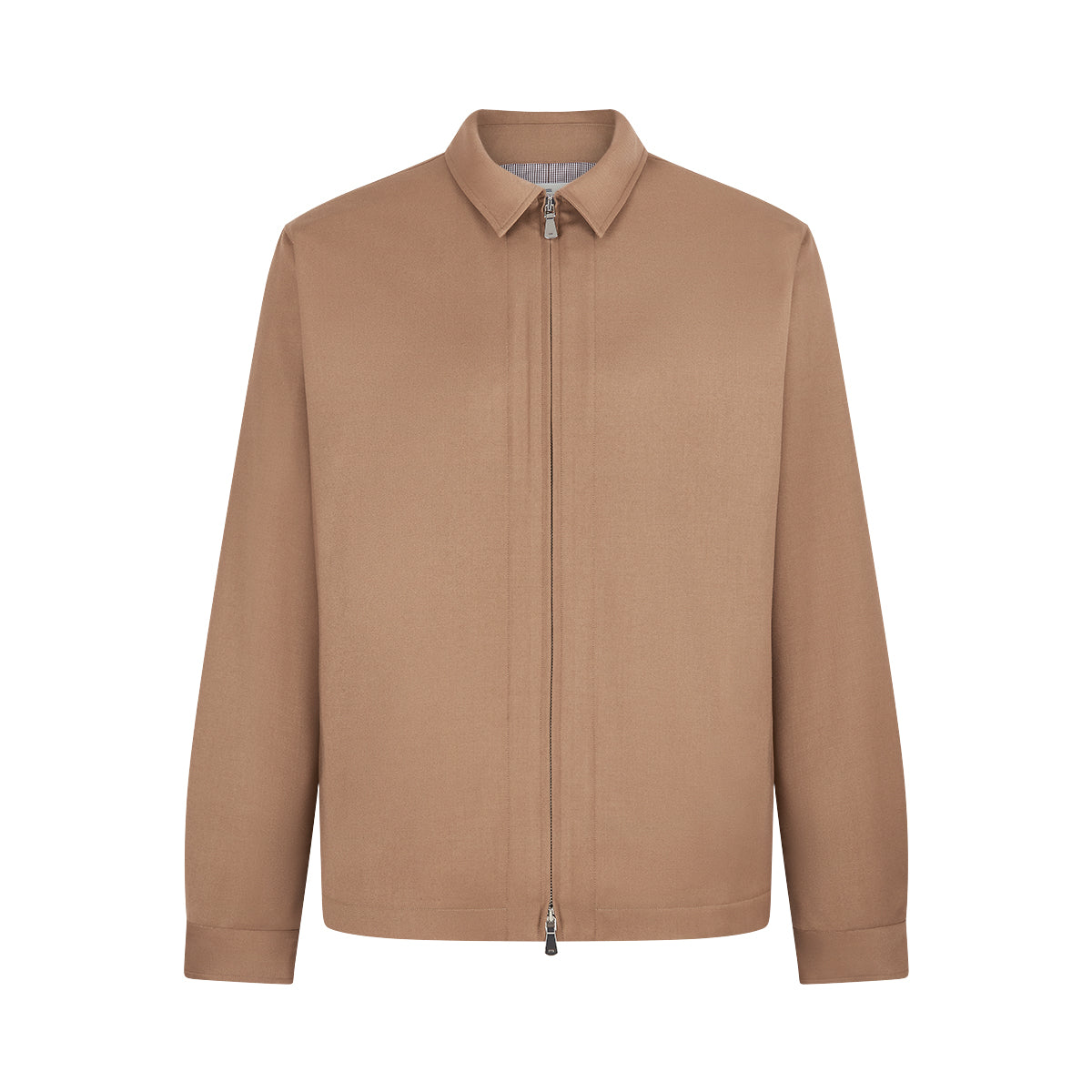 Caramel Nylon Zip Harrington Jacket