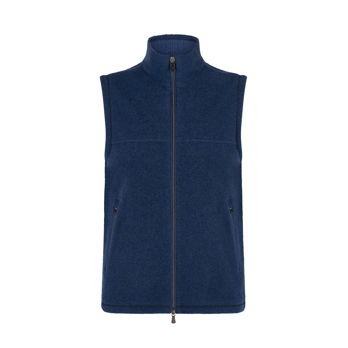 Blue Cashmere Velour Gilet