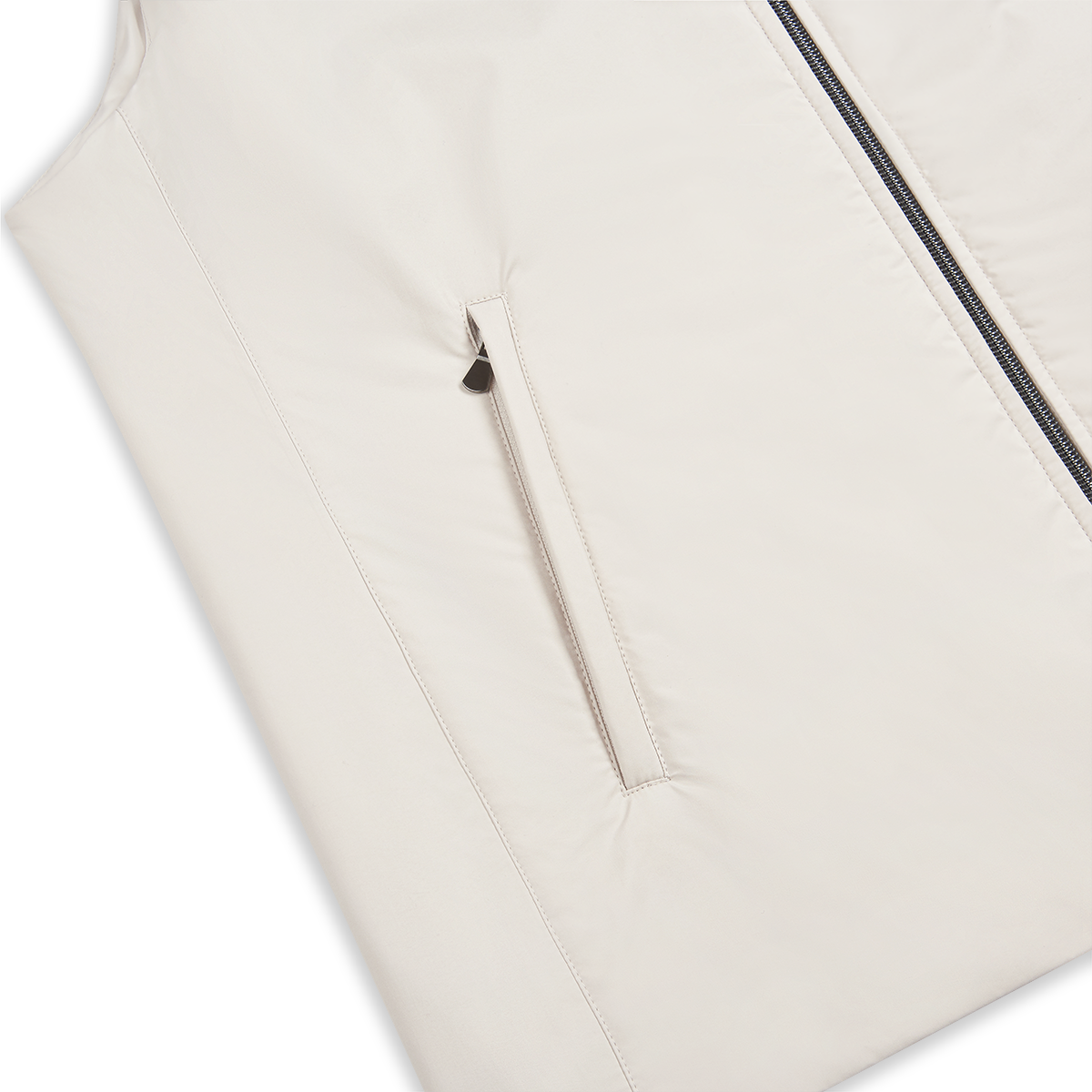 Cream Silk-Padded Nylon Gilet