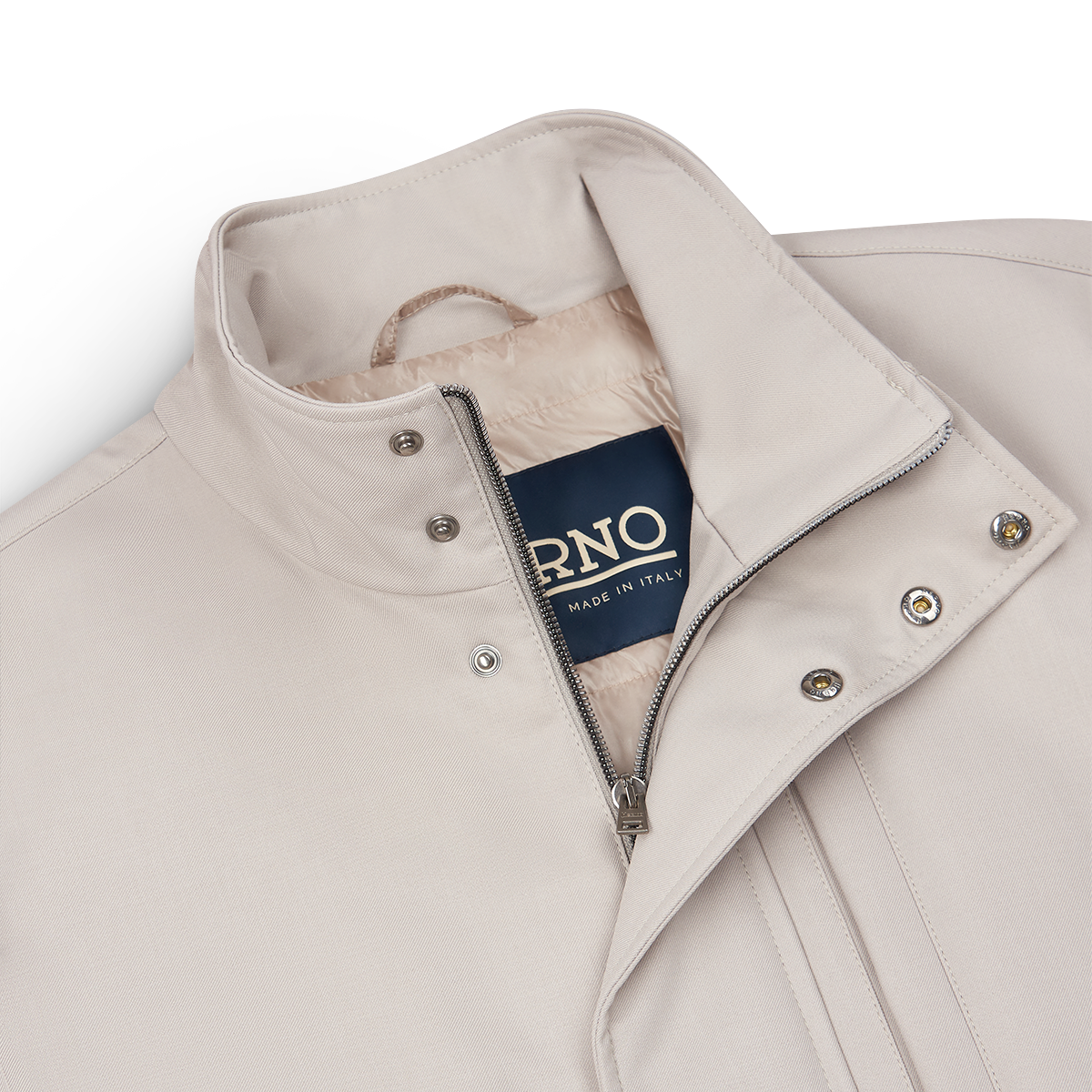 Light Grey Melange Twill Car Coat