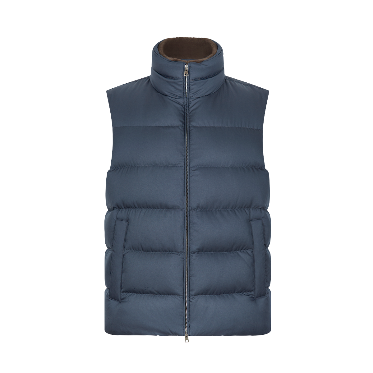 Navy Blue Nylon Polar Tech Padded Gilet