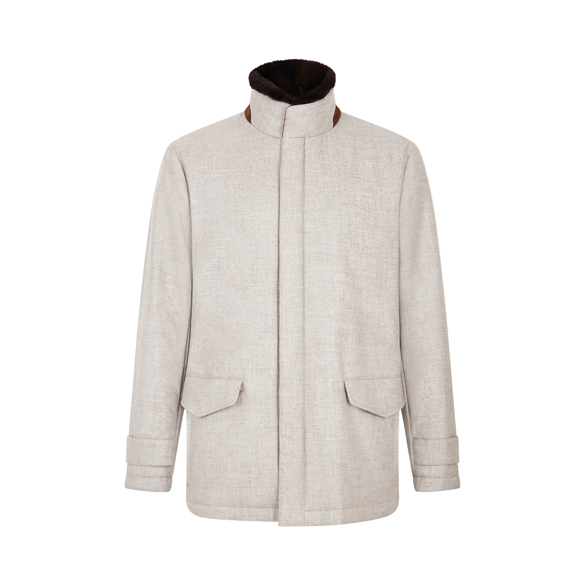 Taupe Loro Piana Wool Cashmere Car Coat