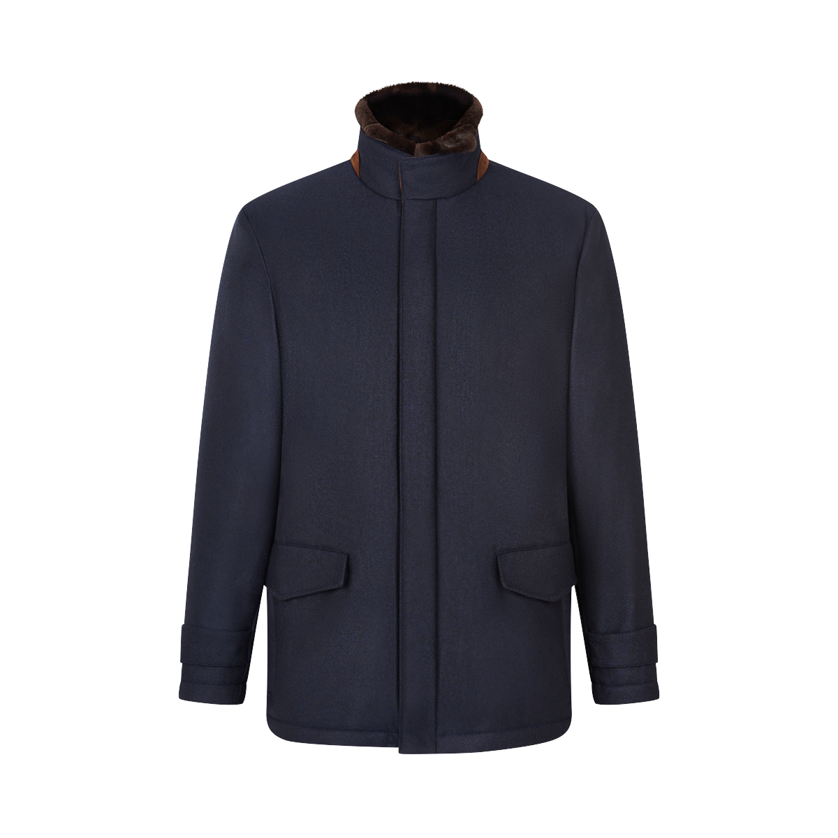 Navy Loro Piana Wool Cashmere Car Coat