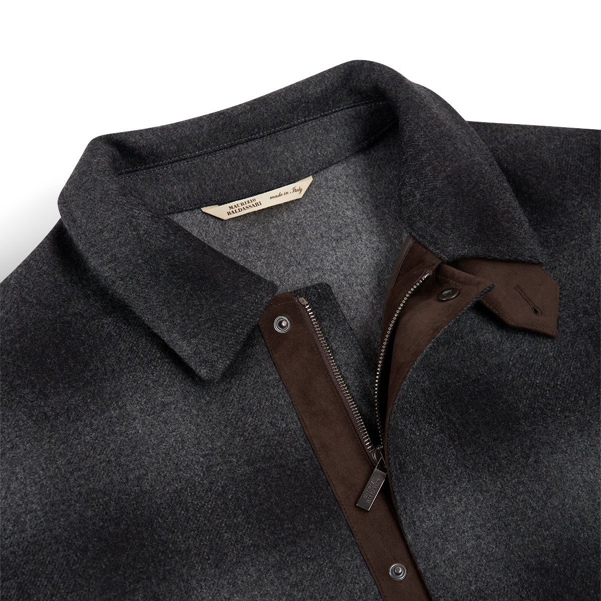 Charcoal Grey Loro Piana Flannel Blouson