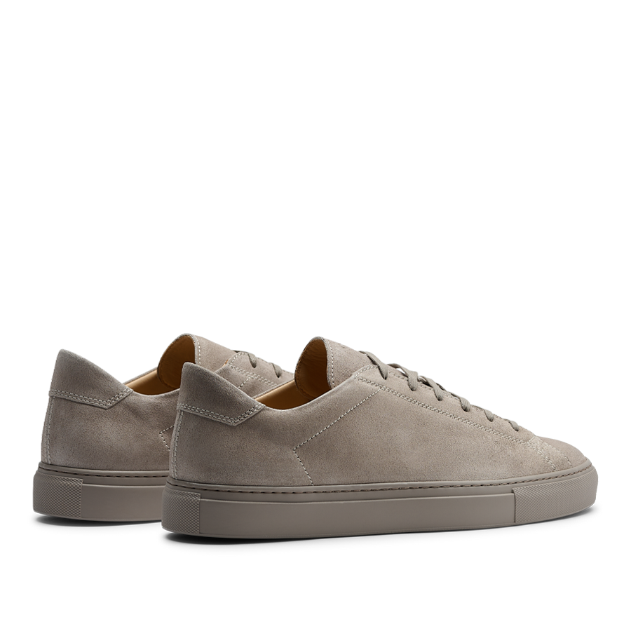 The CQP Khaki Racquet Sr sneakers in beige suede feature a rubber sole.