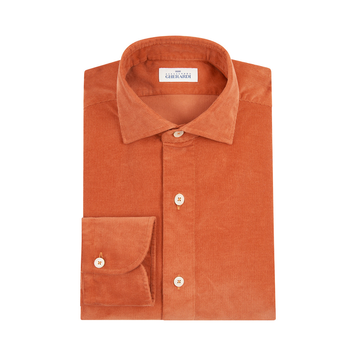 Rust Cotton Corduroy Shirt